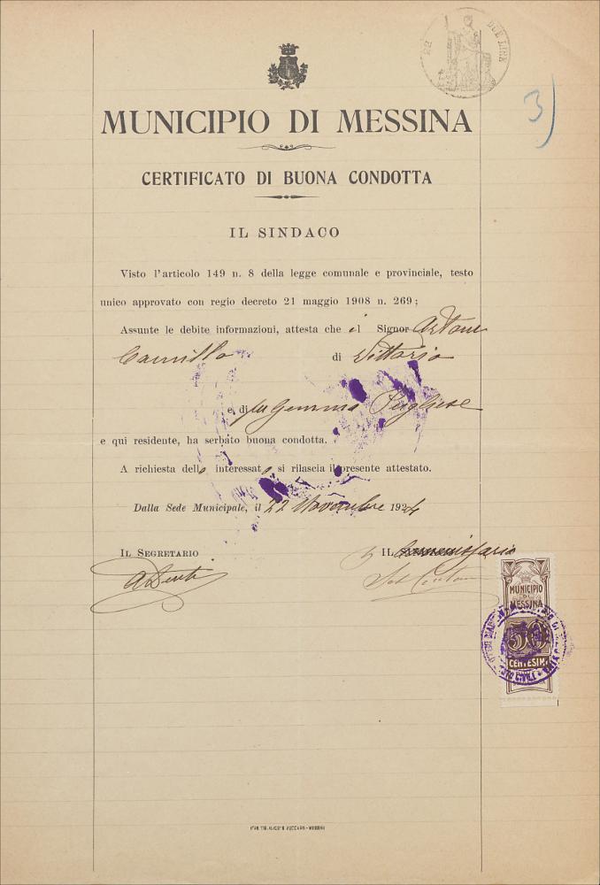 Artom, Camillo - Fascicolo docente