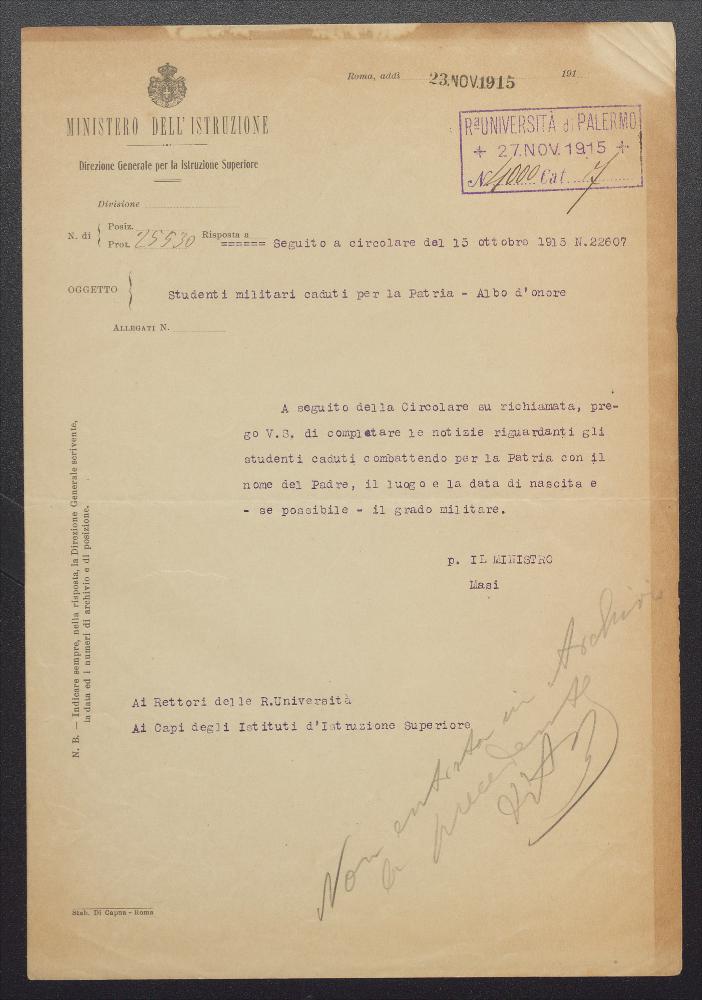 Carteggio Lauree ad honorem